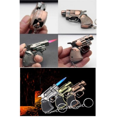 1 Adet Toplu Rulet Silah Figür Çakmak Anahtarlıklı Şık Çakmak Özel Hediyelik Koleksiyon Çakmak